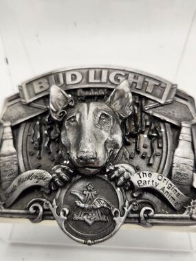 Anheuser-Busch 1987 Vintage Bud Light Spuds Mackenzie Metal Belt Buckle